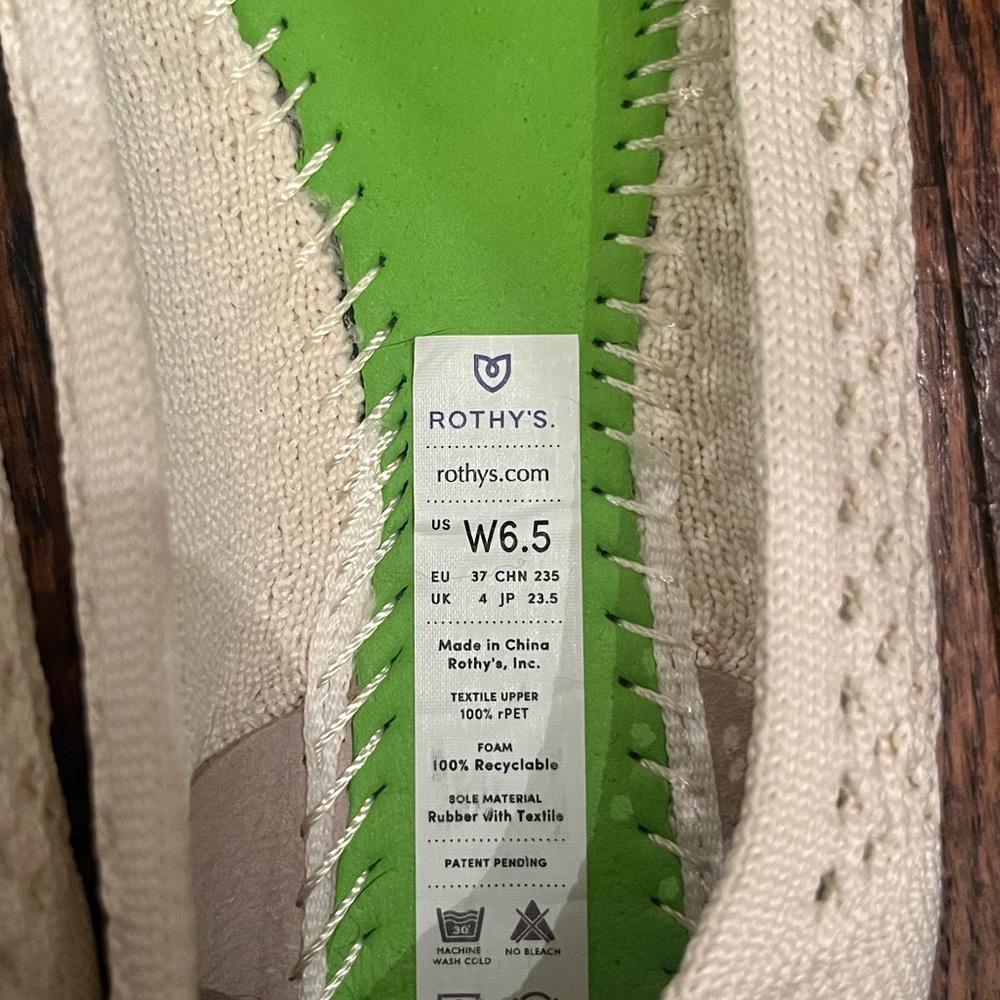 Rothy’s The Wrap Ivory Mesh Size 6.5 - Picture 2 of 3